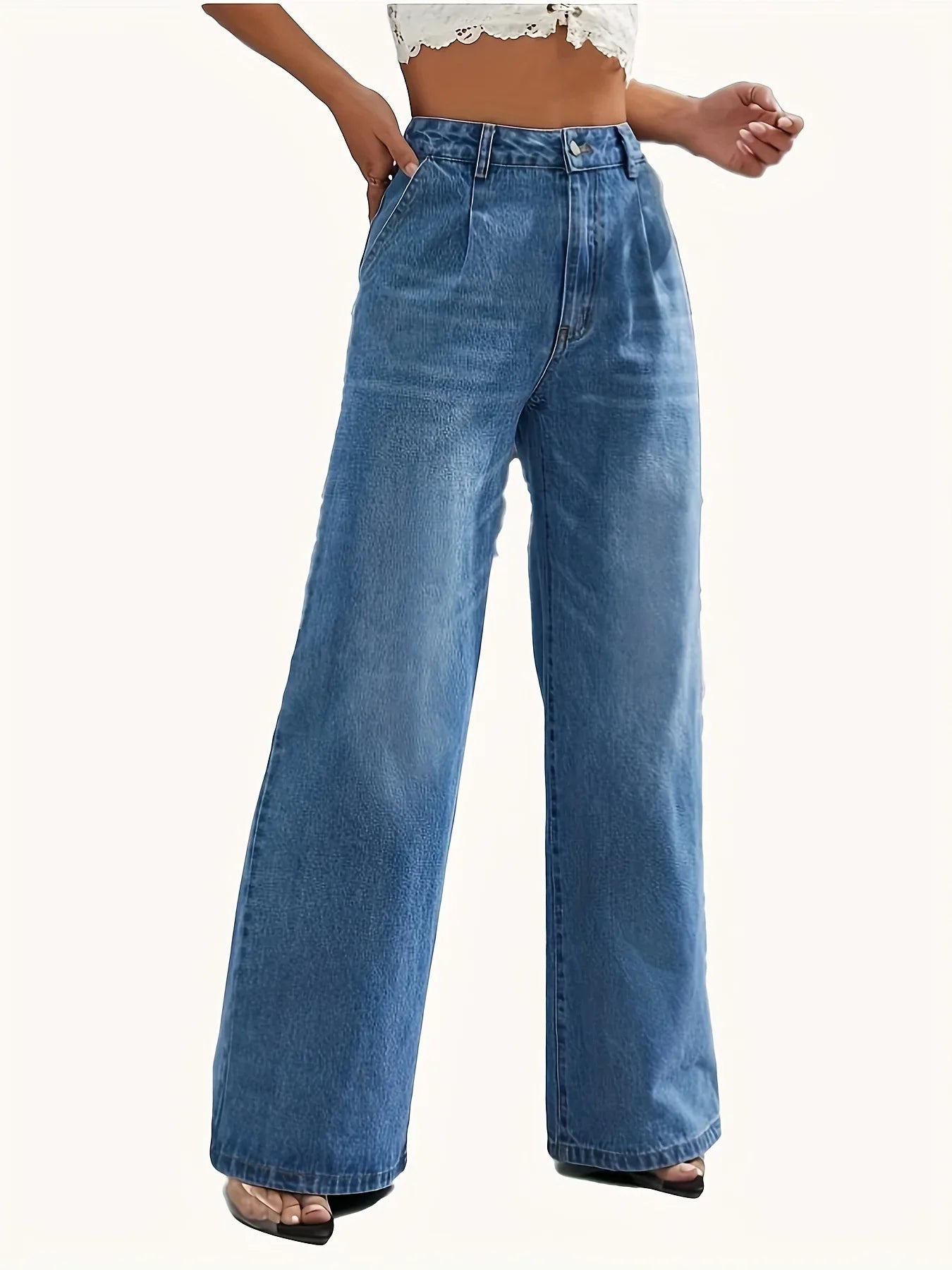 Women’s Cross-border Light Blue Jeans - Other