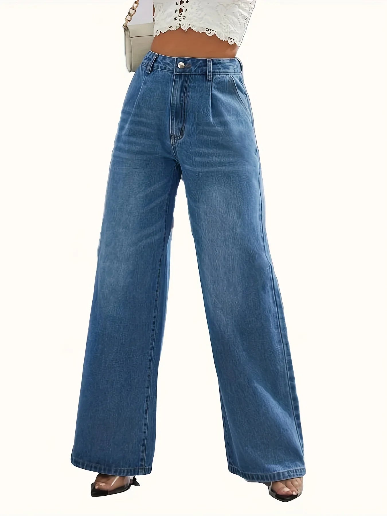 Women’s Cross-border Light Blue Jeans - Other