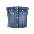 Women’s Denim Short Top - Dark Blue / L - electronic accessories