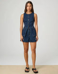 Women’s Denim Shorts Set - L / Dark Blue