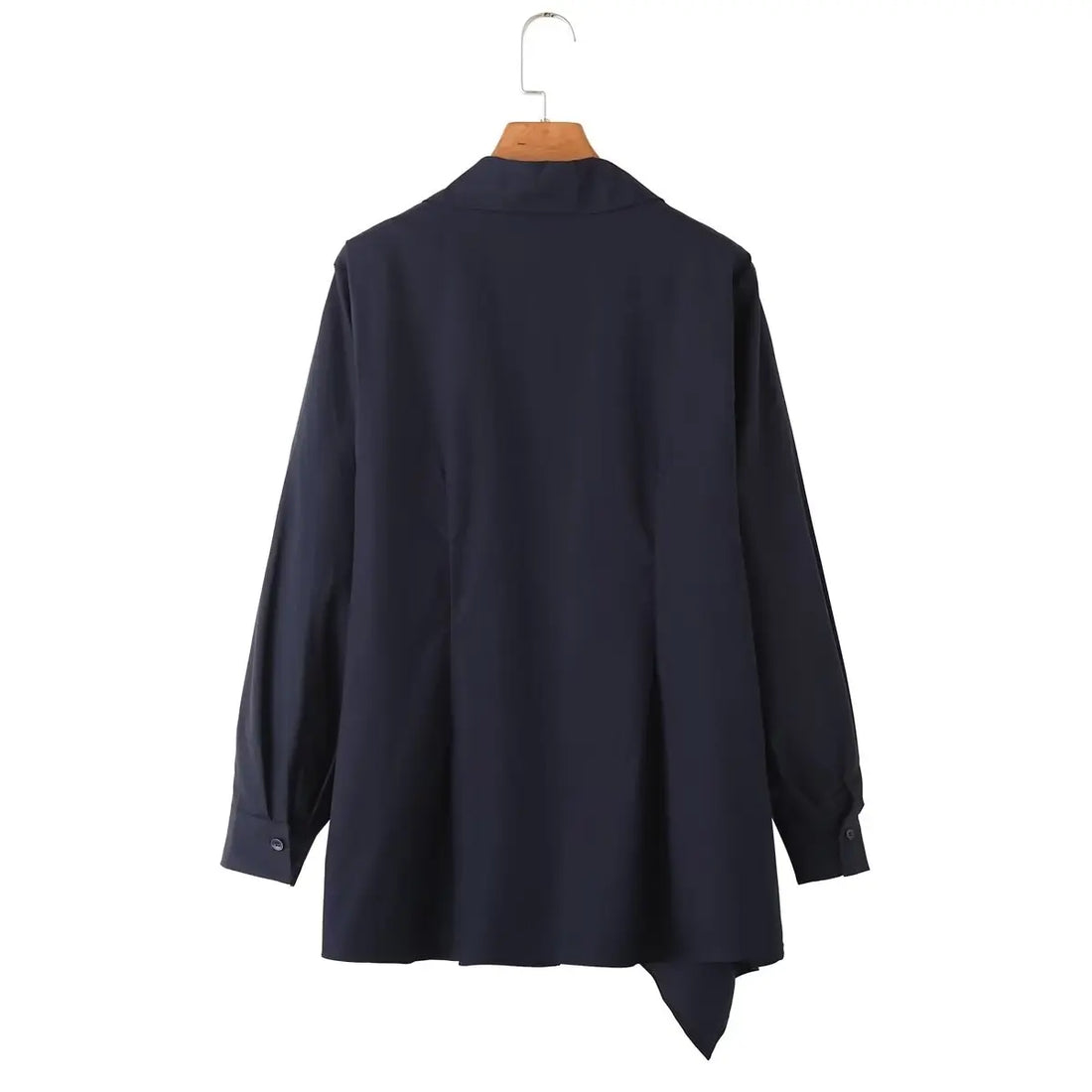 Women’s Double breasted Long Sleeved Poplin Shirt Wide Leg Pants Set - Sea Blue 2 / L