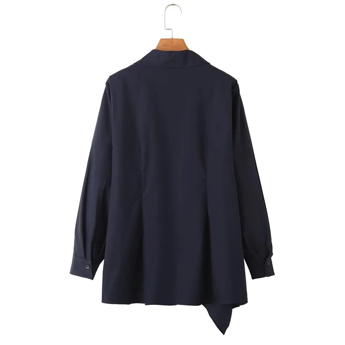 Women’s Double breasted Long Sleeved Poplin Shirt Wide Leg Pants Set