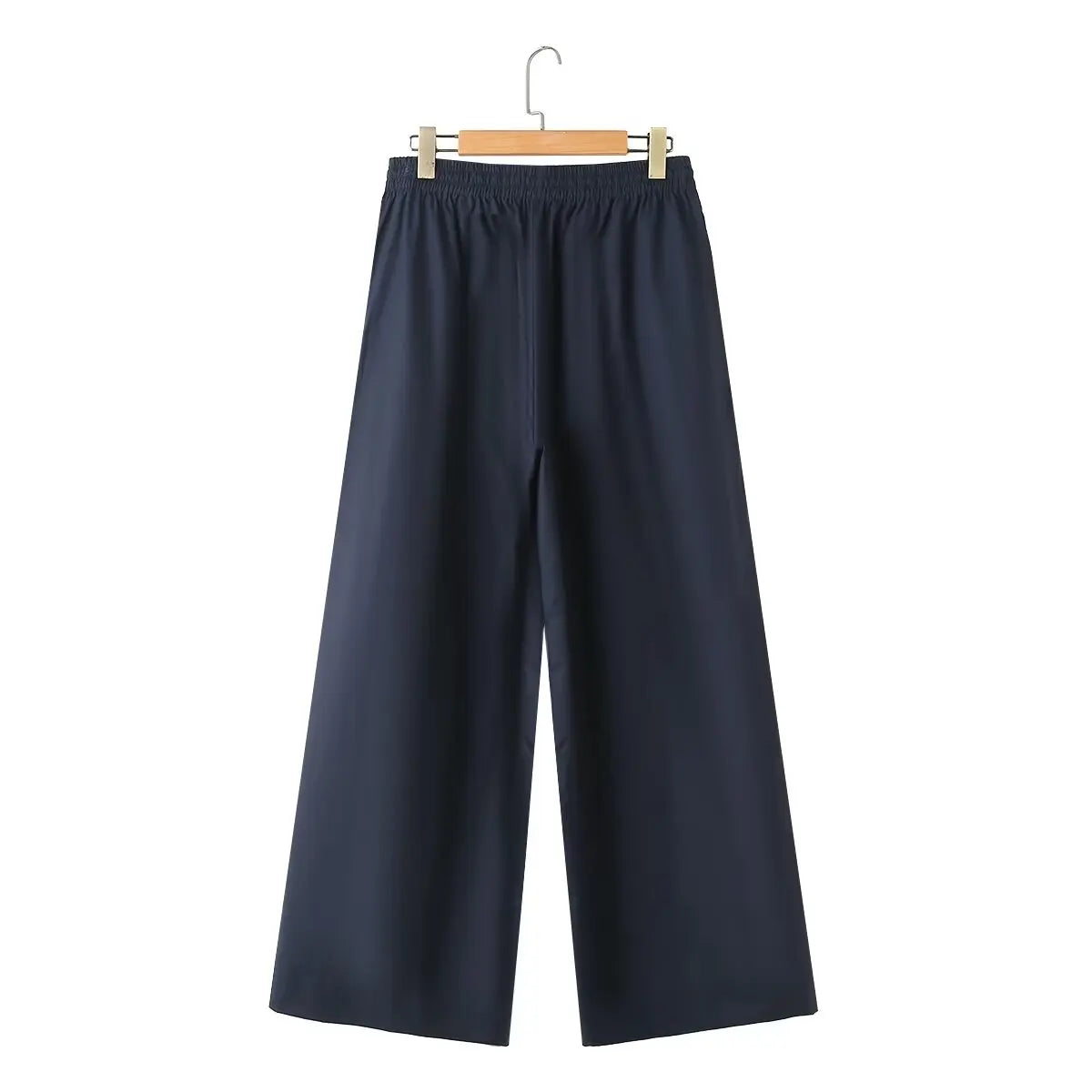 Women’s Double breasted Long Sleeved Poplin Shirt Wide Leg Pants Set