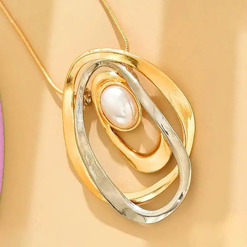 Women’s Fashion Alloy Creative Oval Necklace - electronic accessories