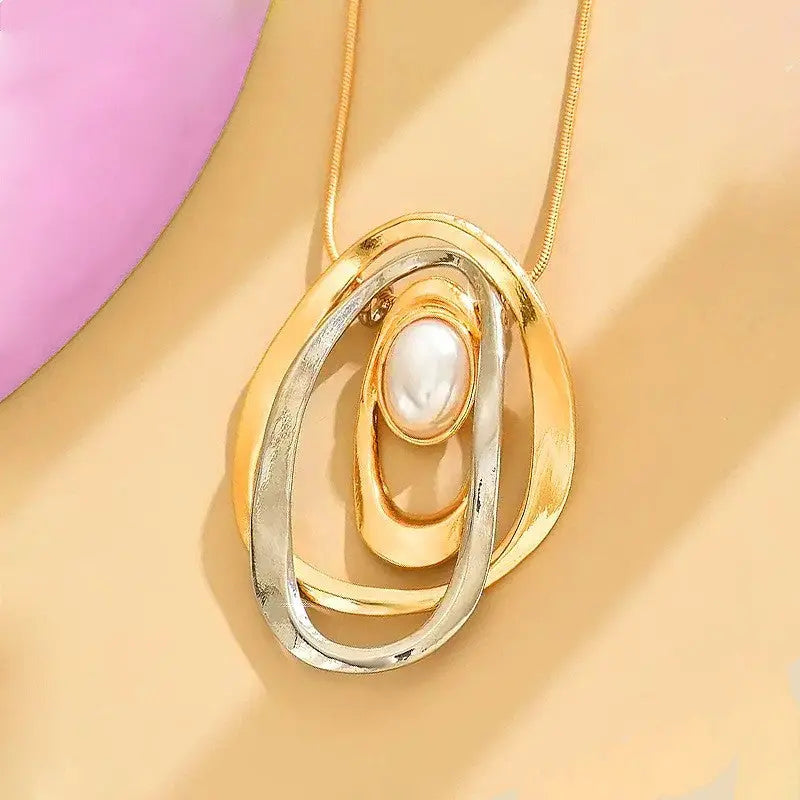 Women’s Fashion Alloy Creative Oval Necklace - electronic accessories