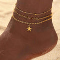 Women's Fashion Casual Starfish Golden Chain Anklet - Norellé
