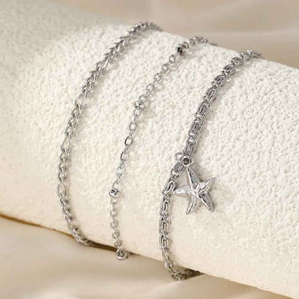 Women's Fashion Casual Starfish Golden Chain Anklet - Norellé