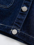 Women’s Fashion Cropped Denim Shirt