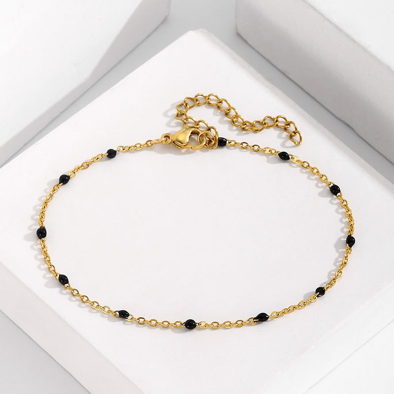 Women’s Fashion Mixed Color Beaded Bracelet - Black - electronic accessories