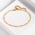 Women’s Fashion Mixed Color Beaded Bracelet - Orange - electronic accessories
