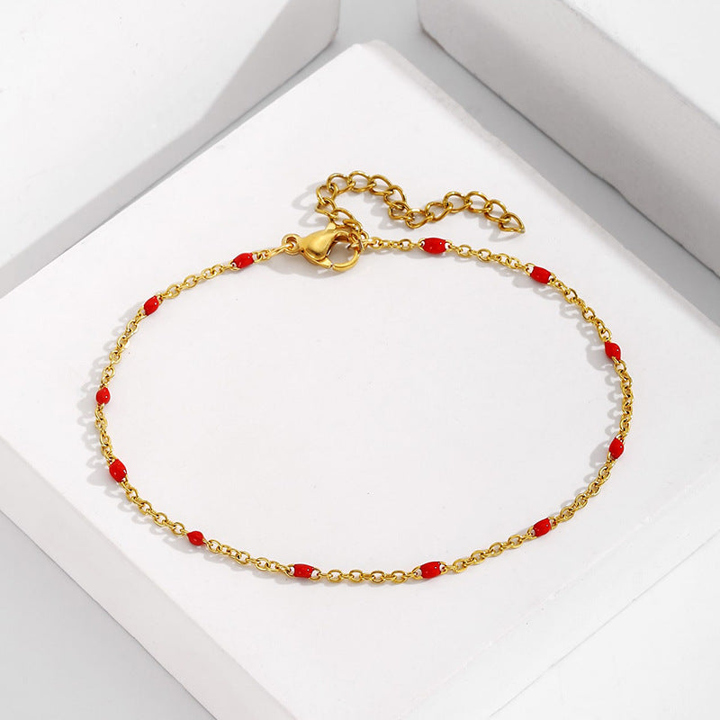 Women’s Fashion Mixed Color Beaded Bracelet - Red - electronic accessories