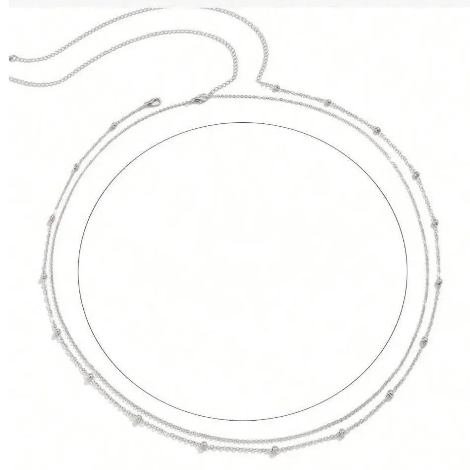 Women’s Fashion Round Beads Chain Double-layer Waist - Style2 - electronic accessories