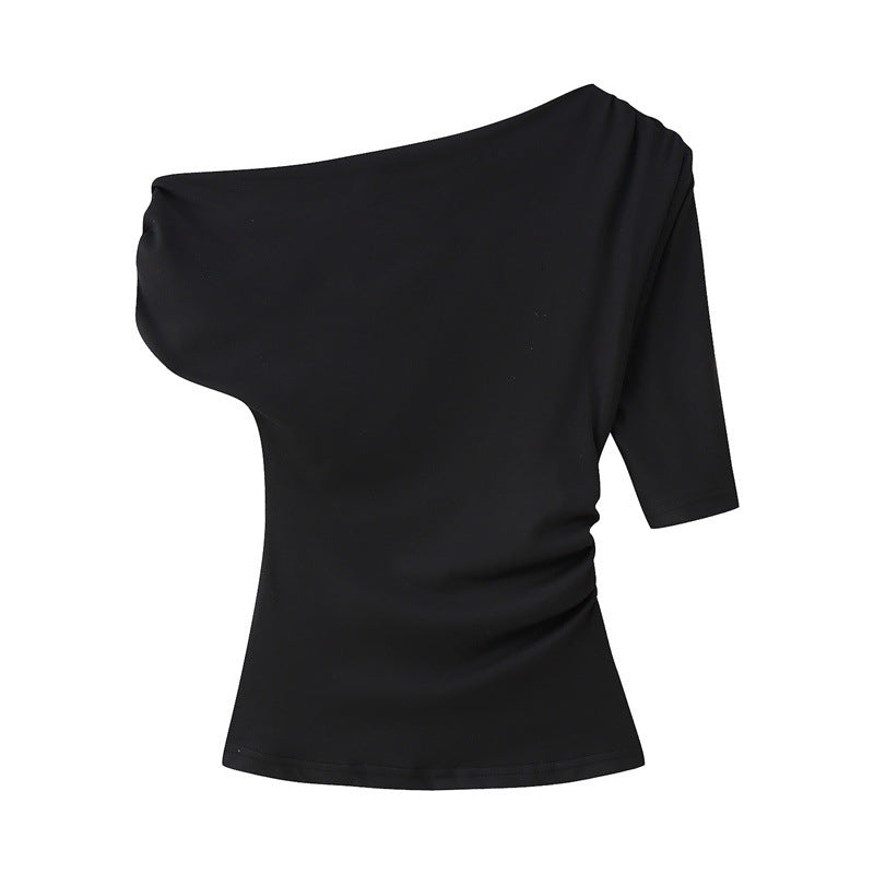 Women’s Fashion Shoulder-baring Asymmetric Top - electronic accessories