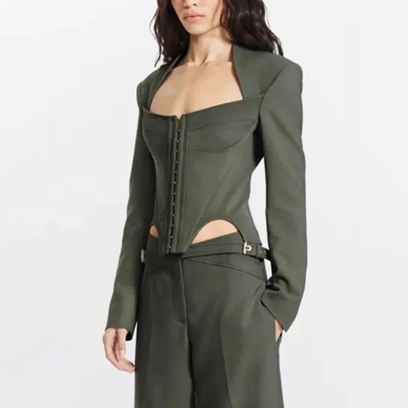 Women’s Fishbone Corset Design Comfort Slimming Blazer