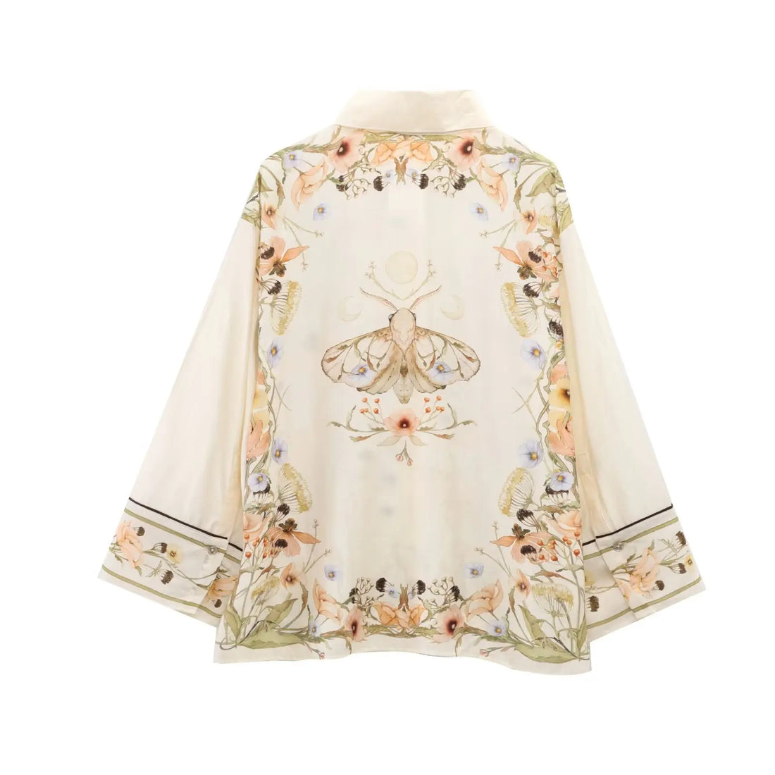 Women’s Floral Pattern Shirt With Rolled Edge Design Long Pants - polychrome 1 / XS