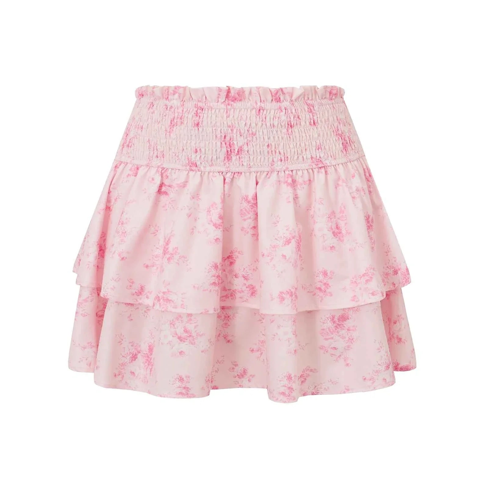 Women's Floral Print Ruffled Skirt High Rise