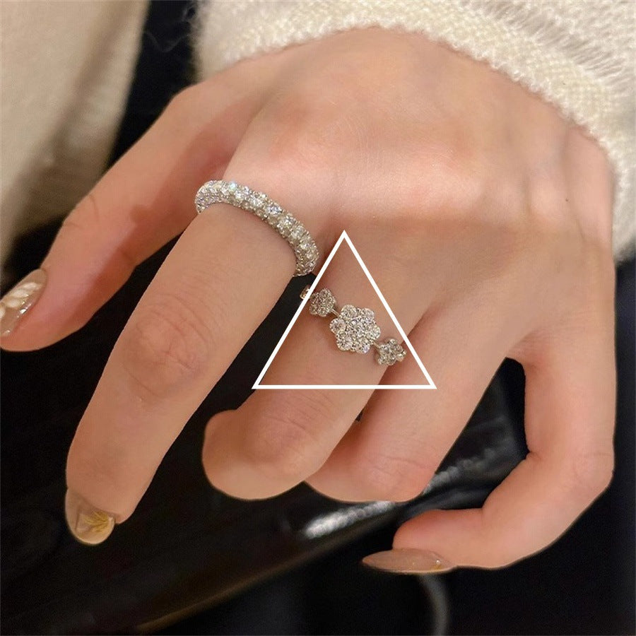 Women’s French Aquamarine Colored Gems Zircon Ring - JZ0997 - electronic accessories