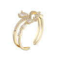 Women’s French Style All-matching Fashionable Ring - Water Drop Double Layer Zircon - electronic accessories