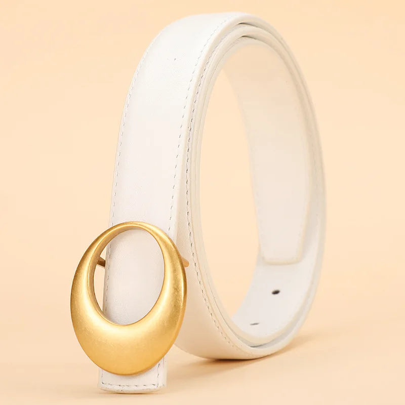 Women’s Genuine Leather Belt - White / 110cm / CHINA