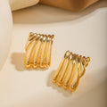 Women’s Geometric Pattern Earrings - Gold - electronic accessories