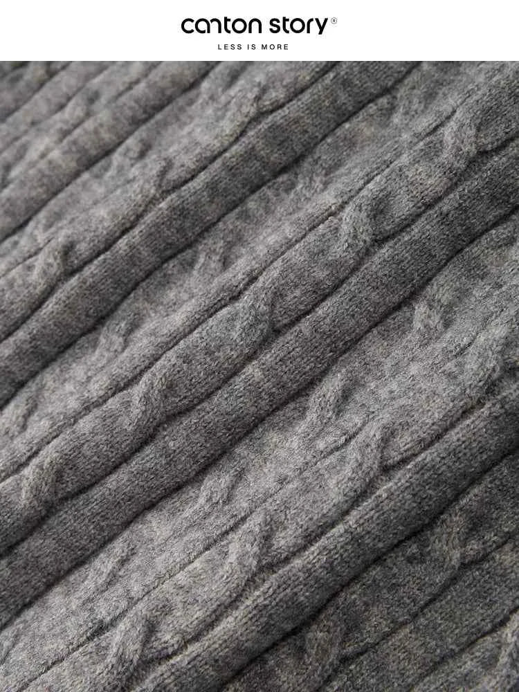 Women's Grey Cardigan Knitted Sweater