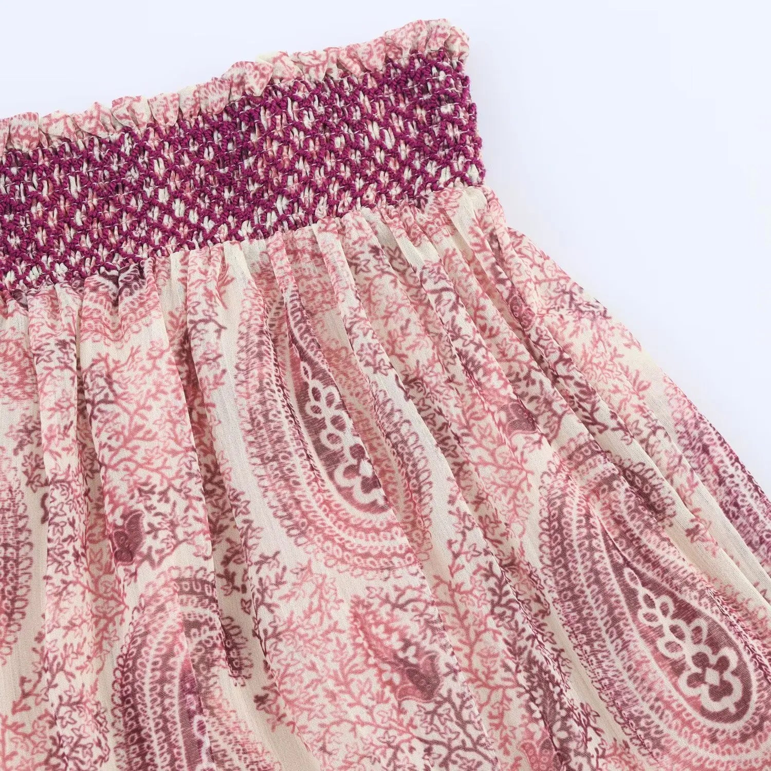 Women’s Half Skirt Retro Printed Elastic High Waist