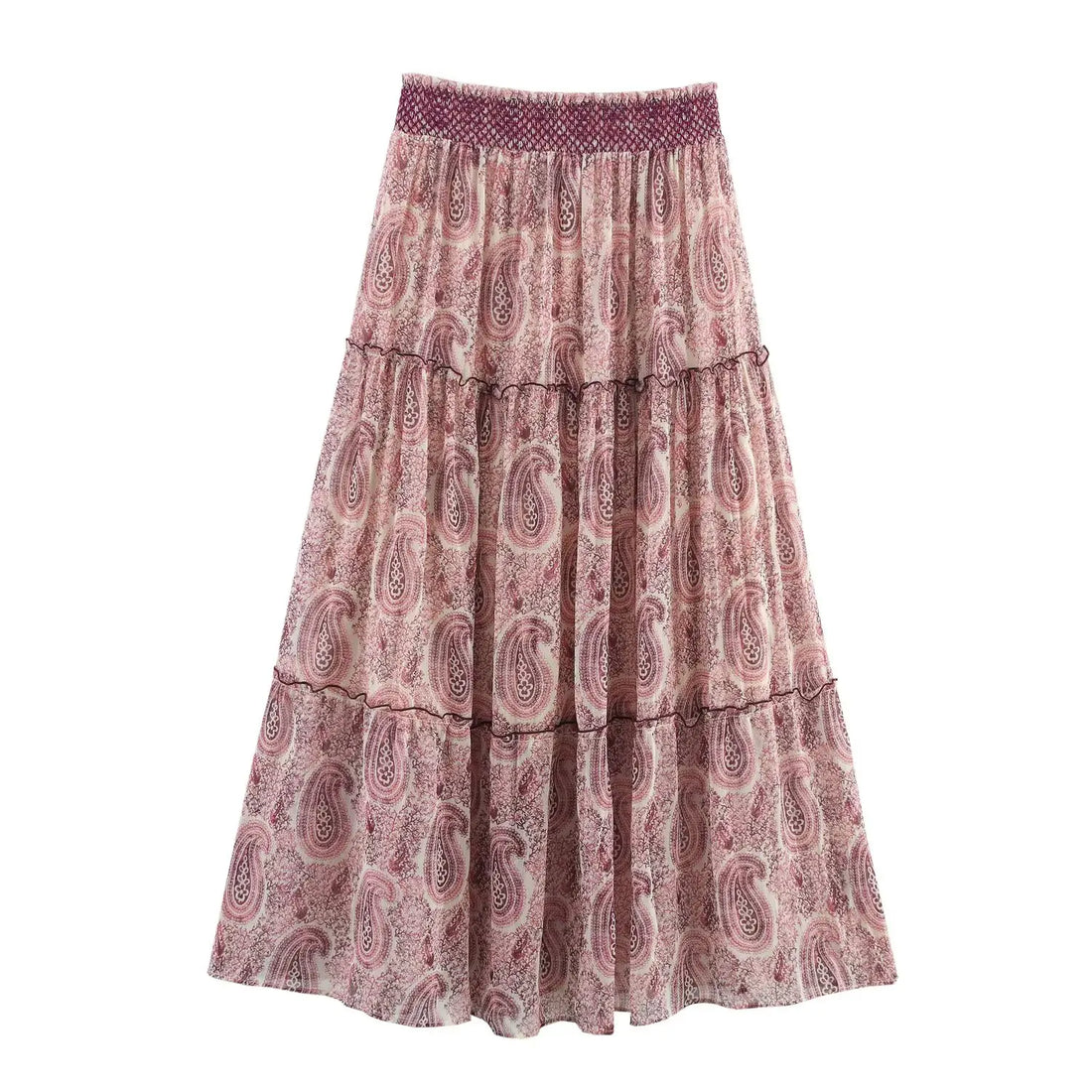 Women’s Half Skirt Retro Printed Elastic High Waist - MULTI / S