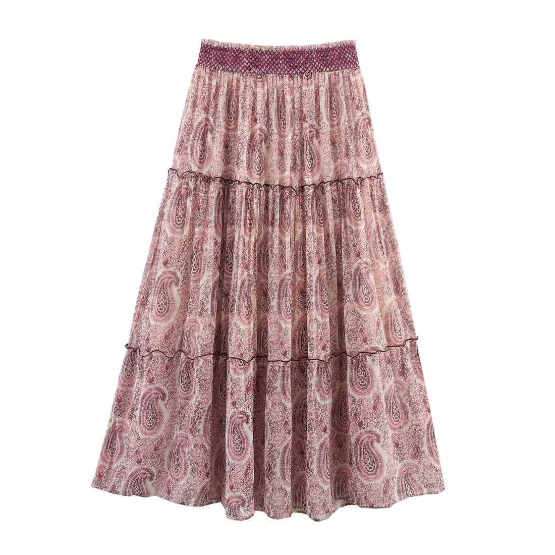 Women’s Half Skirt Retro Printed Elastic High Waist - MULTI / S