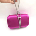 Women’s Handbag Satin Iron Box Evening Bag - Rose Red / 20cm