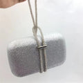 Women’s Handbag Satin Iron Box Evening Bag - Silver / 20cm