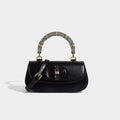 Women’s Handbags Bamboo Handle High-grade Leather - Black