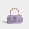 Women’s Handbags Bamboo Handle High-grade Leather - Purple