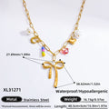Women’s Handmade Stainless Steel 18K Dold Pearl Necklace - XL31271 / electronic accessories