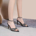 Women's High-heeled Sandals with Rhinestones