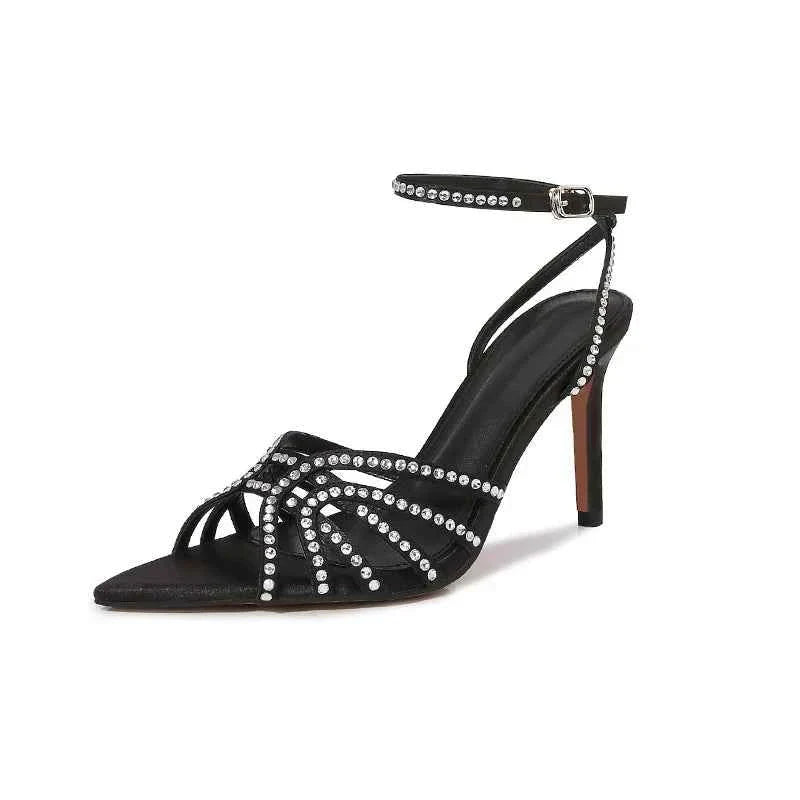 Women's High-heeled Sandals with Rhinestones