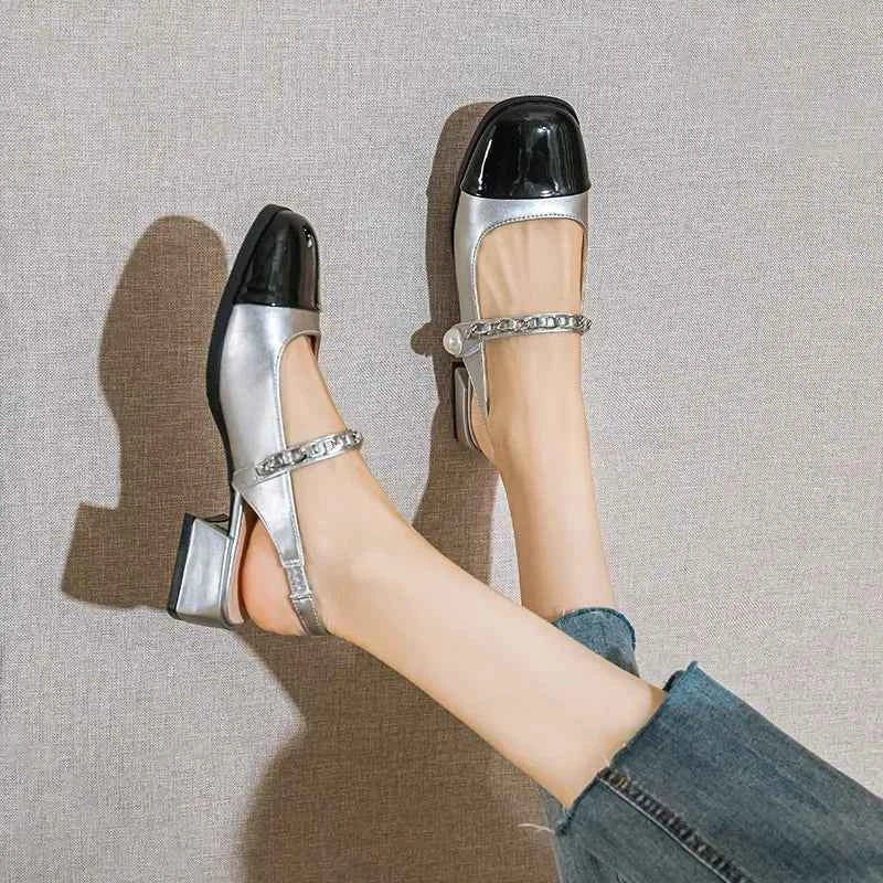 Women's High Heels Round Head Vintage Shoes