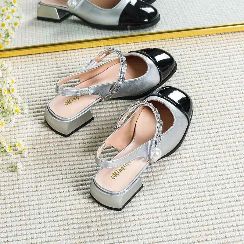 Women's High Heels Round Head Vintage Shoes