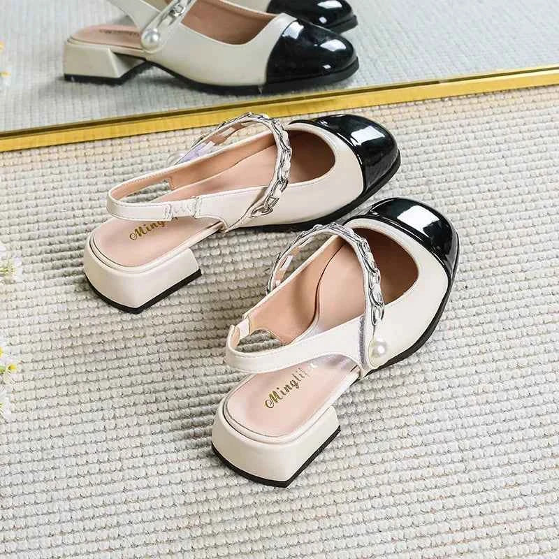 Women's High Heels Round Head Vintage Shoes