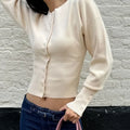 Women’s High Waist Round Neck Single Breasted Cardigan