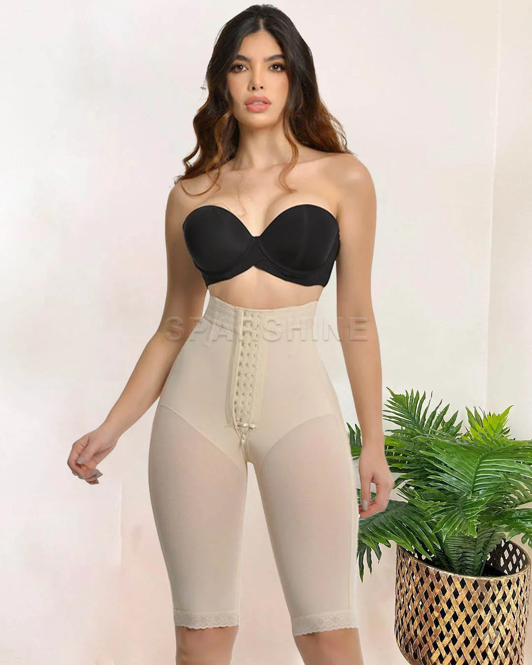 Women’S High Waisted Shaping Midi Pants - Khaki / XXL