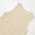Women’s Hollow Knitted Vest Slim-fit Round Neck Sleeveless