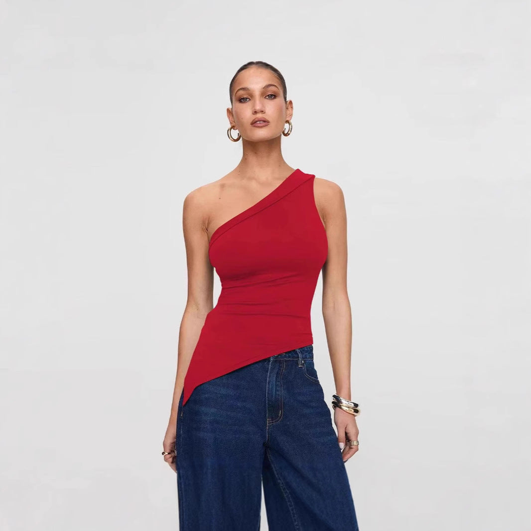 Women’s Irregular Slit Design High-grade Top - Other