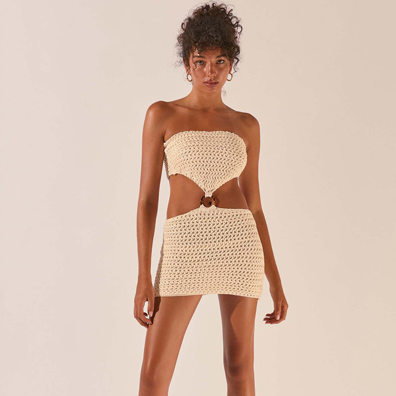 Women’s Knitted Dress Tube Top Short Skirt - Other