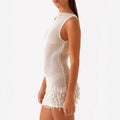 Women’s Knitted Hollow-out Sleeveless Suspender Skirt - Other