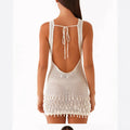 Women’s Knitted Hollow-out Sleeveless Suspender Skirt - Other