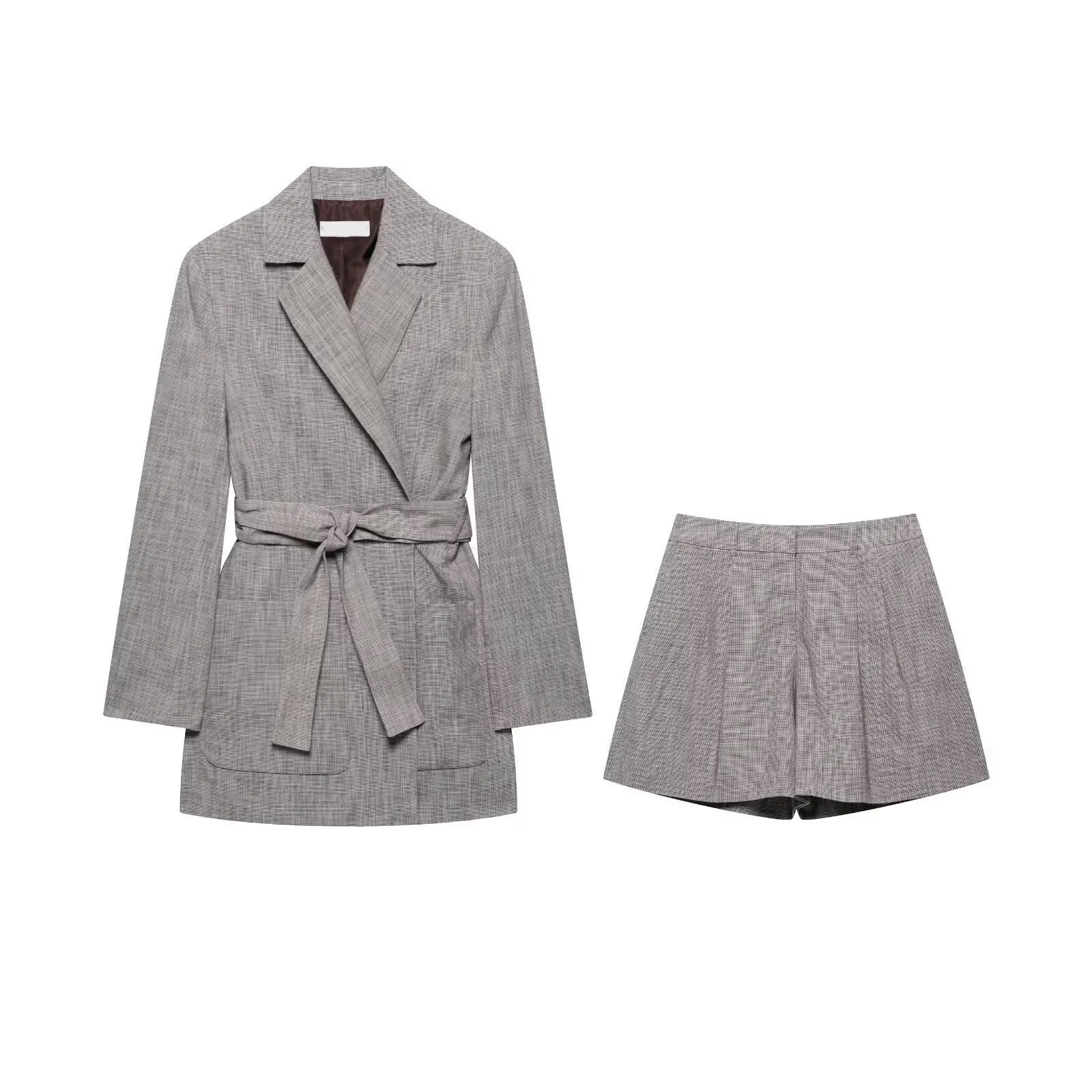 Women’s Lace-up Loose Blazer Shorts Set