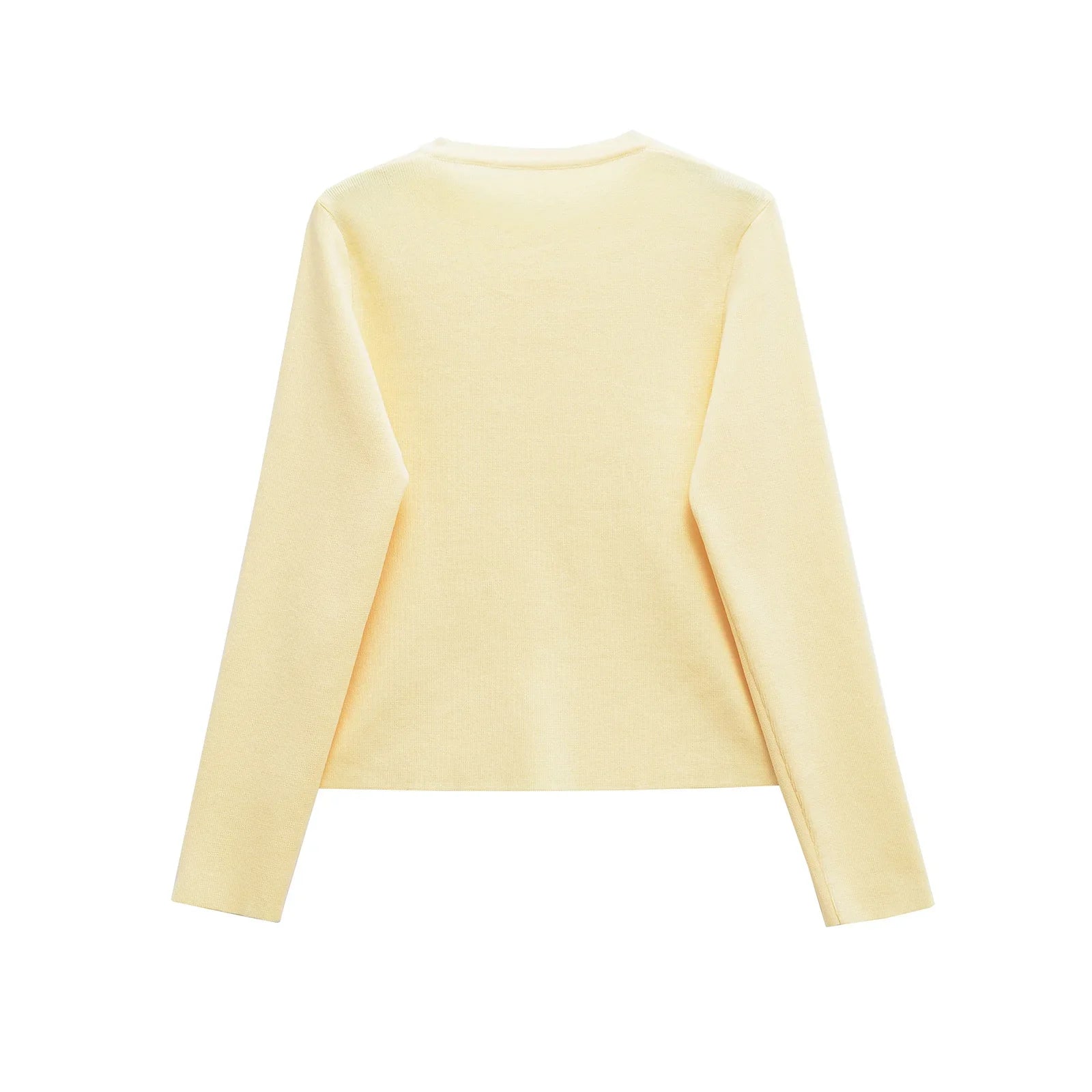 Women’s Long Sleeve Round Neck Flat Needle Knitted Jacket