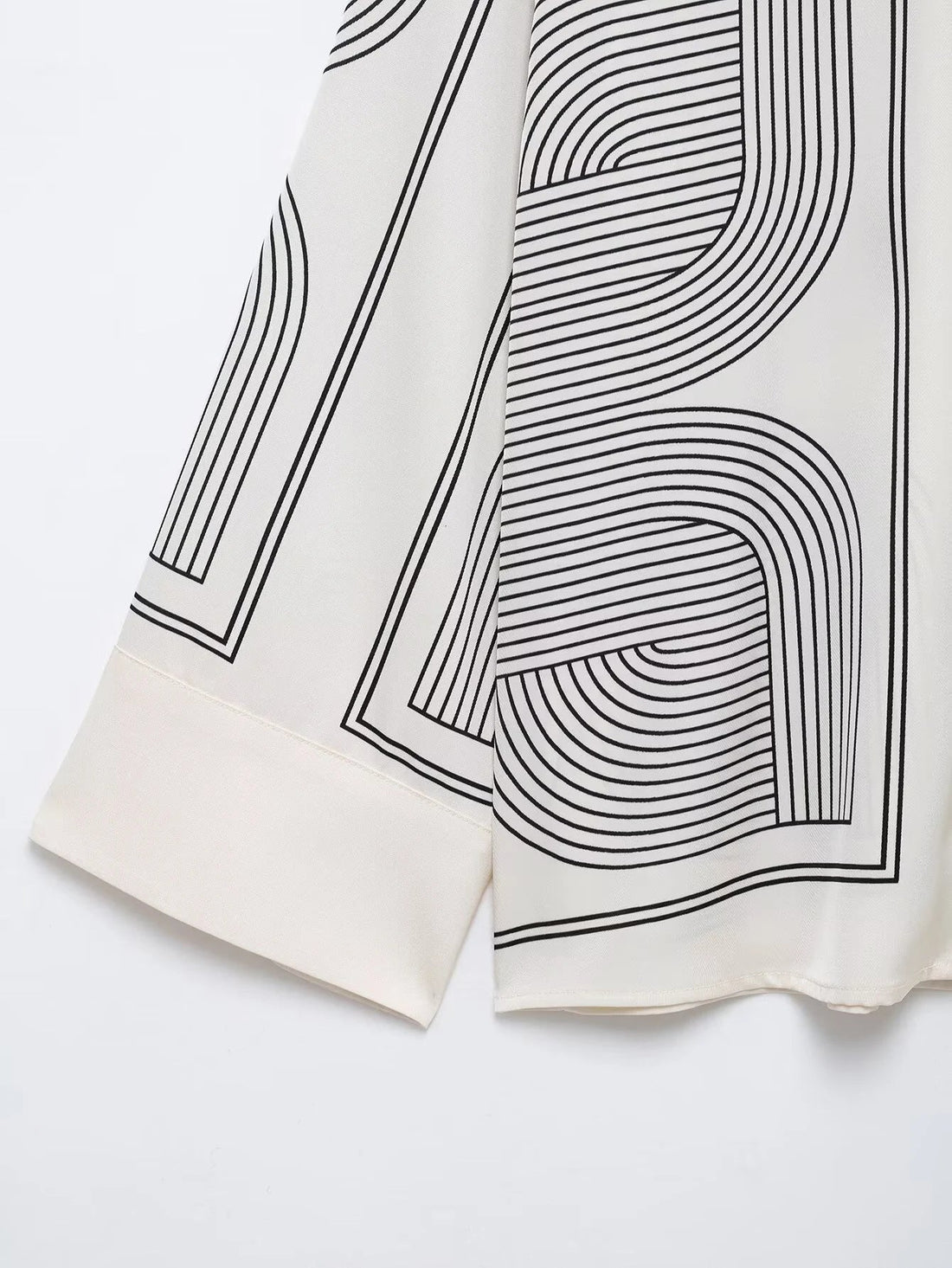 Women’s Loose And Versatile Printed Twill Fabric Shirt High Waisted Pants