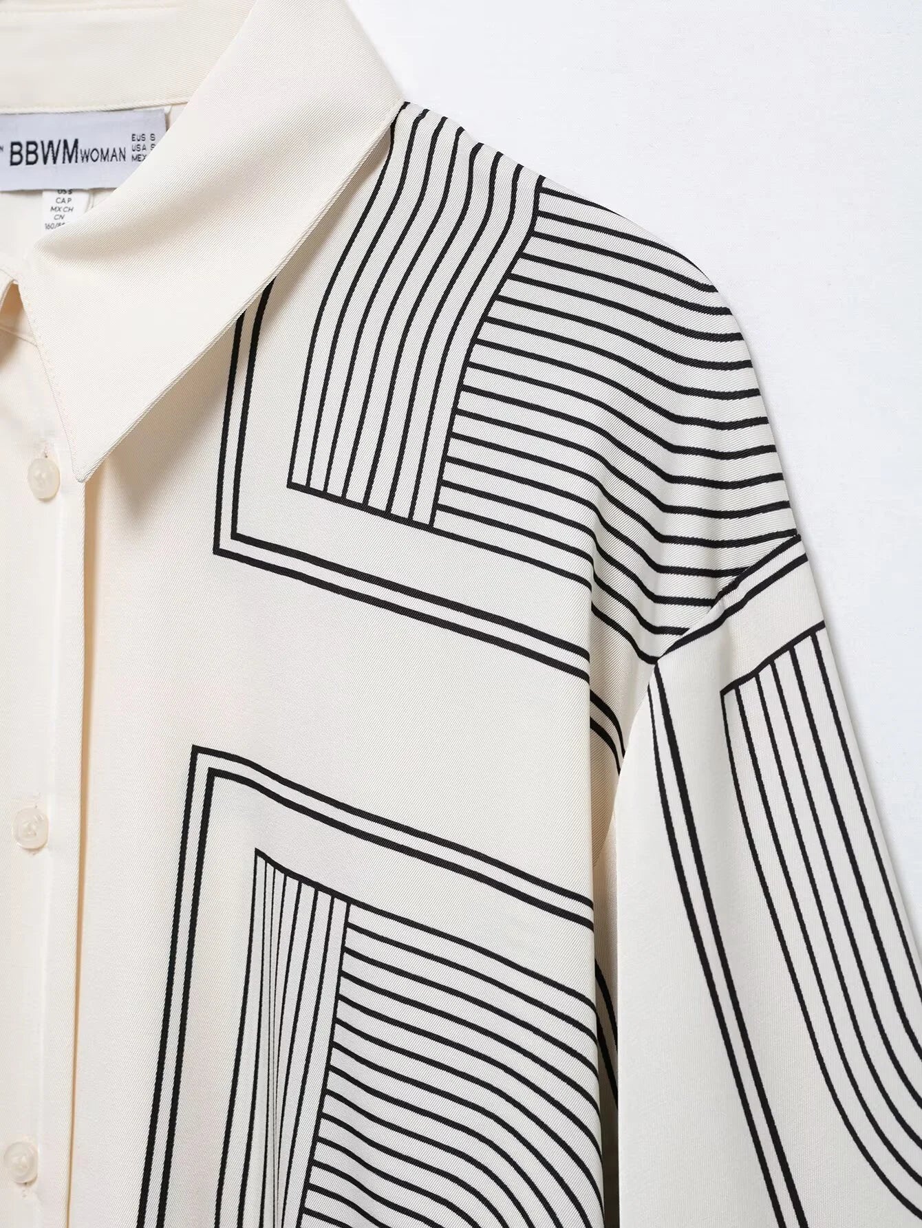 Women’s Loose And Versatile Printed Twill Fabric Shirt High Waisted Pants