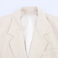 Women’s Loose Texture Blazer Lapel Long Sleeves Patch Pockets Hidden Button Slit Hem Jacket